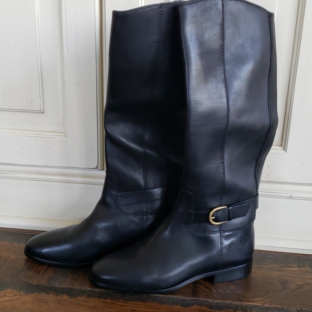 J. Crew Classic Leather Riding Boots Buckle Ae952